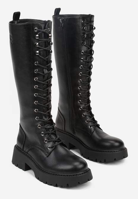 Czarne Kozaki VICES Typu Workery w Grungowym Stylu Unalira