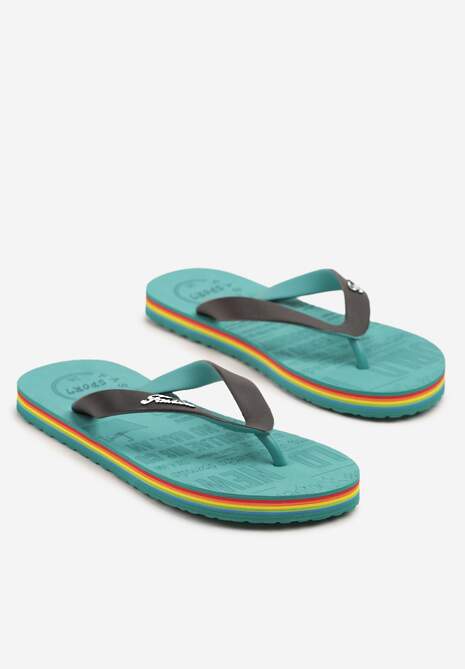 Niebiesko-Zielone Japonki z Ozdobnymi Napisami Tallivori