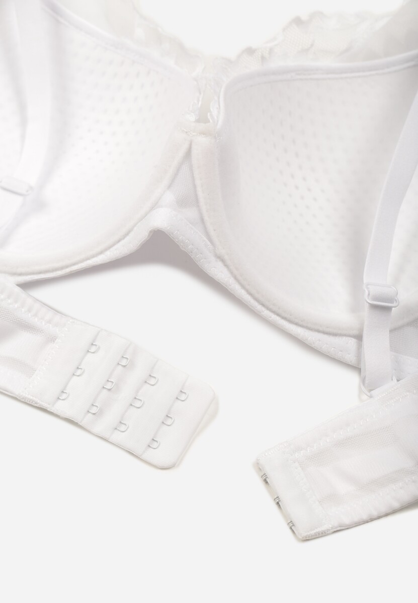 Biały Biustonosz Zdobiony Koronką i Kokardami Morgavia