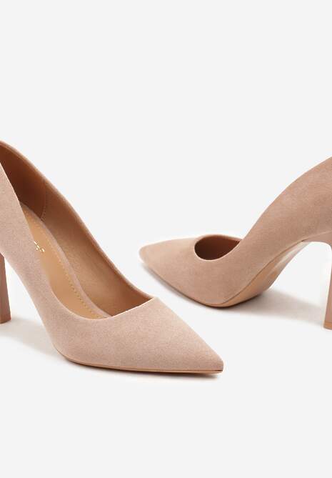 Różowe Klasyczne Szpilki z Ekozamszu z Noskiem w Szpic Sanarielle