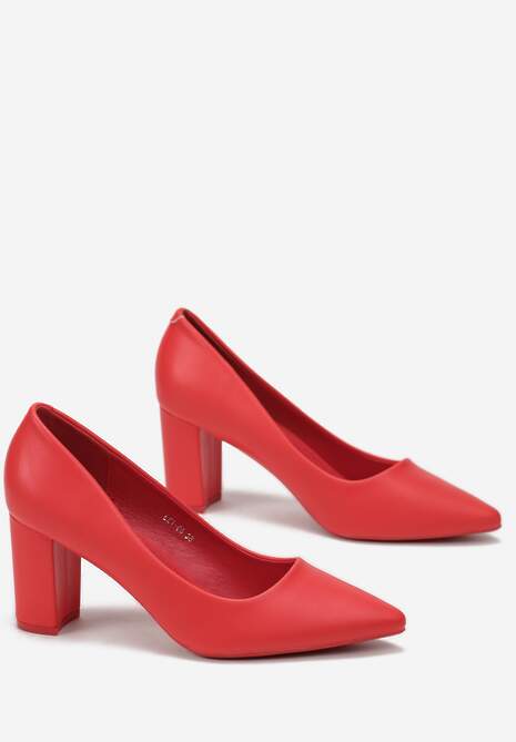 Czerwone Czółenka na Słupku ze Szpiczastym Noskiem Cerviella