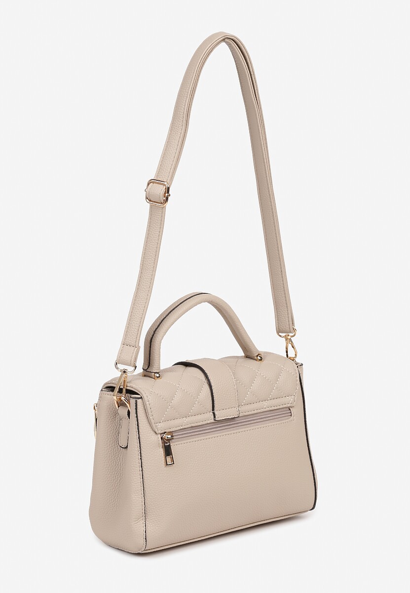 Beżowa  Torebka Ozdobiona Pikowaniem z Rączką Lanerith