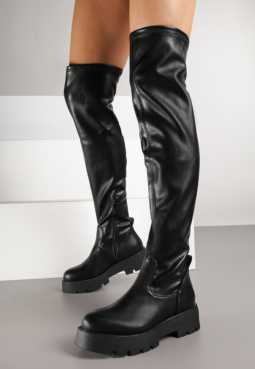 Czarne Kozaki Typu Muszkieterki Fesiona