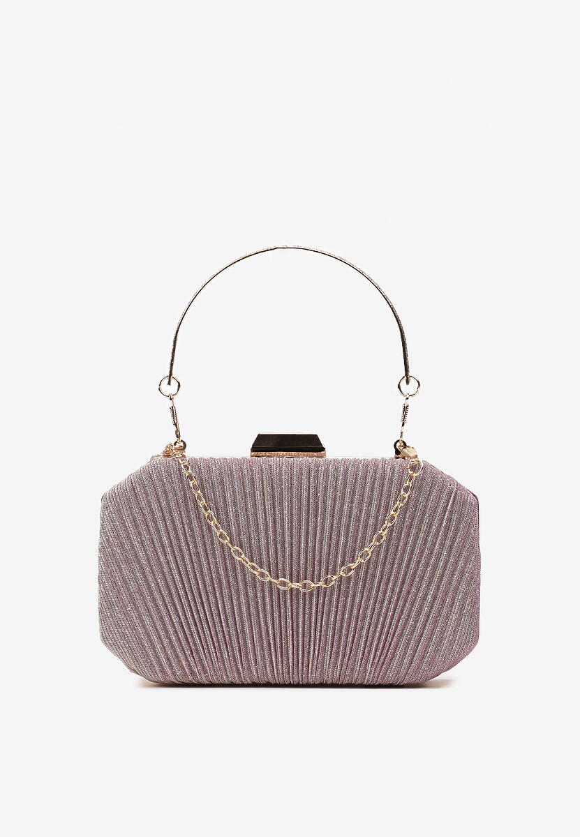 Czarna Owalna Torebka Ozdobiona Brokatem z Retro Zatrzaskiem Traorra