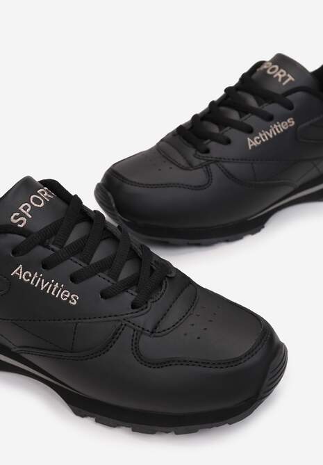 Czarne Buty Sportowe na Piankowej Podeszwie Zakiria