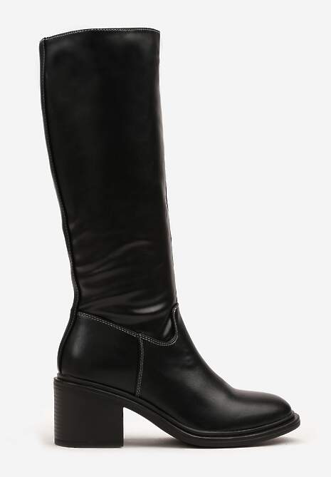 Czarne Kozaki Oficerki Vices na Słupku Giorima