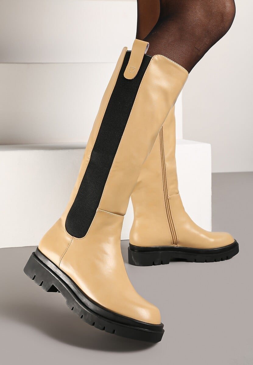 Beżowe Kozaki Soloene