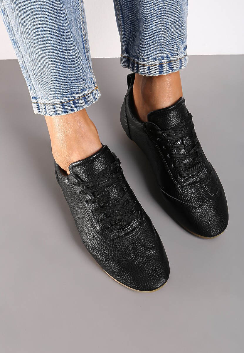 Czarne Tenisówki bez Zdobień z Ekoskóry Verillis