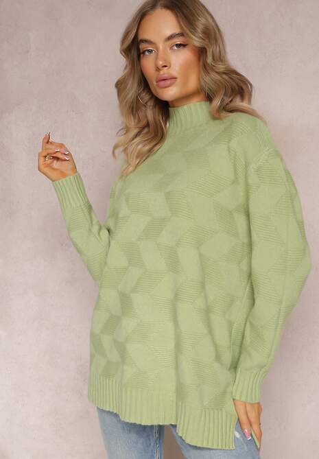 Zielony Golf z Długim Rękawem Oligese