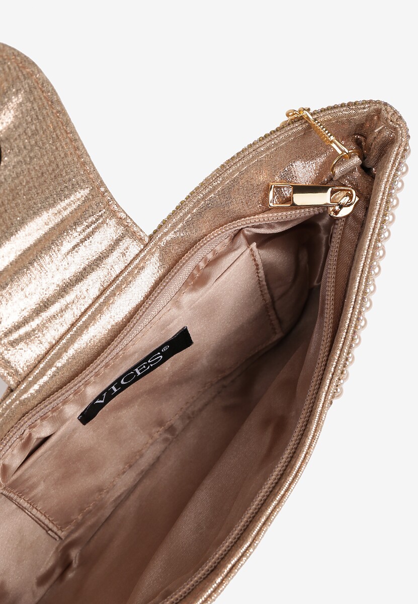 Szampańska Wieczorowa Torebka Vices w Kształcie Kokardy z Odpinanym Łańcuszkiem Istte