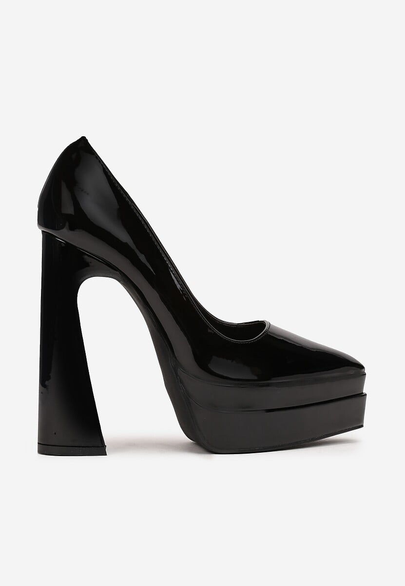 Czarne Czółenka na Wysokim Słupku i Platformie Valme