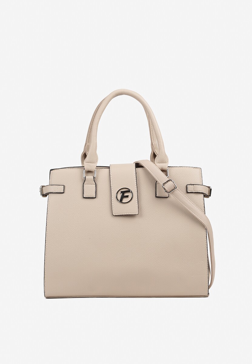 Czarna  Torebka Ozdobiona Klapą i Metaliczną Wstawką Jonavia