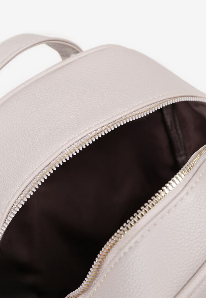 Szary Mały Plecak Trapezowy Zdobiony Aplikacją Paseriela