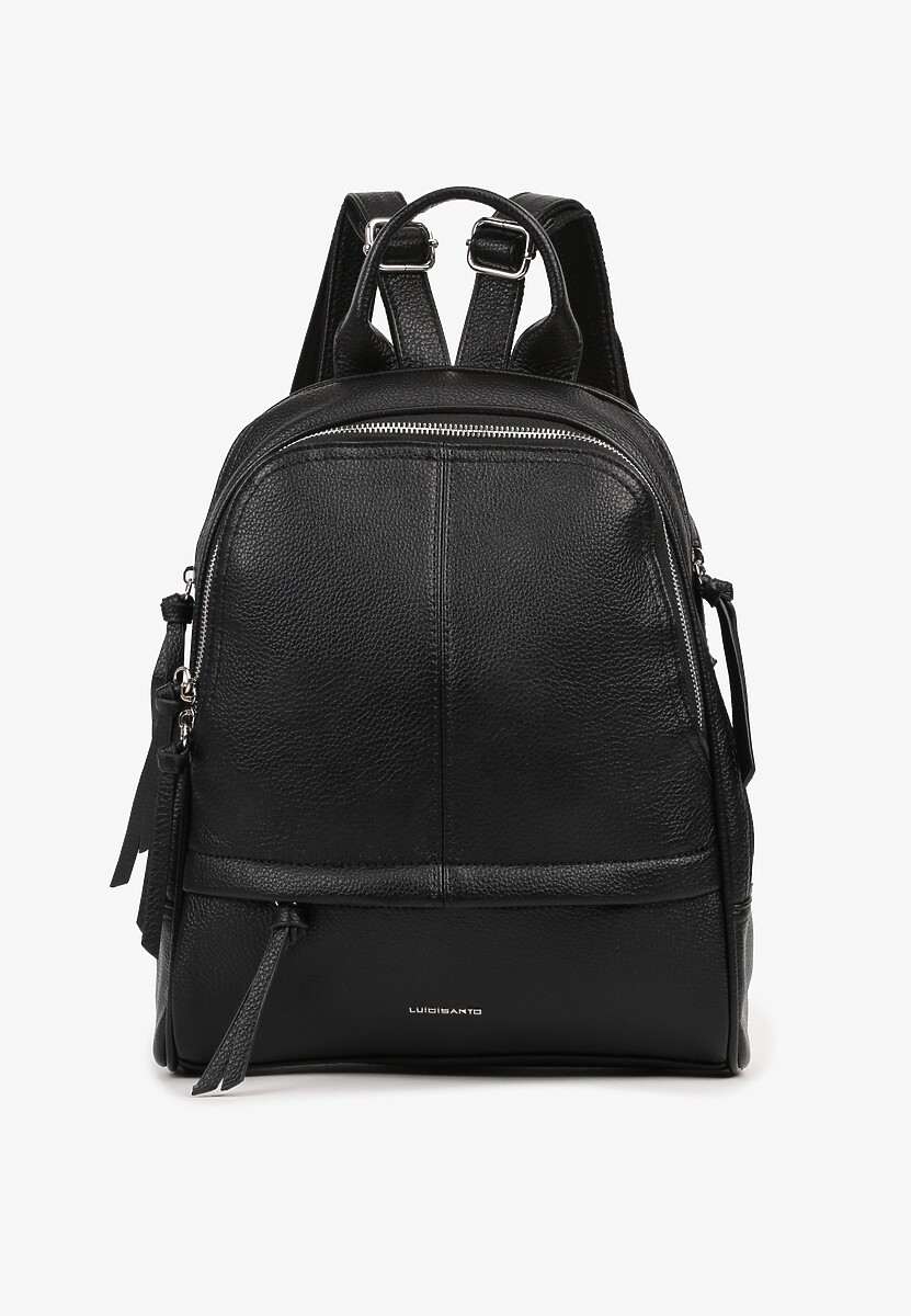 Czarny Plecak z Napisem i Ozdobnymi Suwakami Edelli