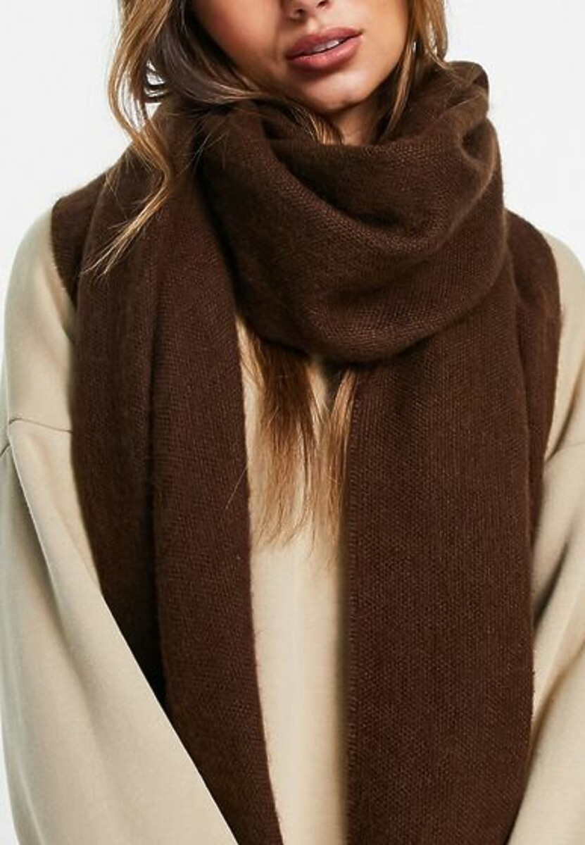 Niebieski Szalik z Wiskozą Bawełną i Frędzlami Siathlin