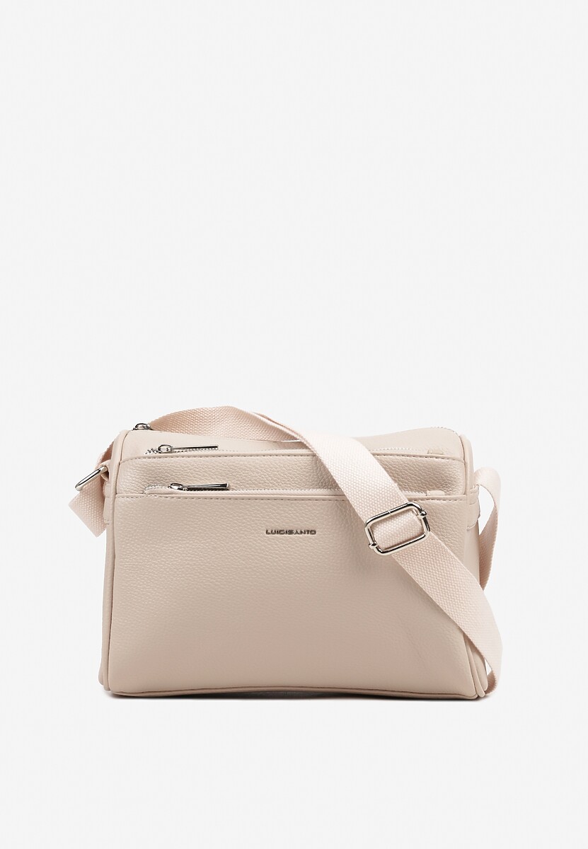 Beżowa Torebka Typu Listonoszka z Czterema Komorami Davirienne