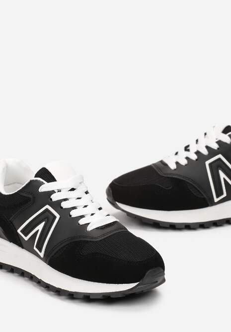 Czarne Sneakersy przed Kostkę z Protektorem Sabines