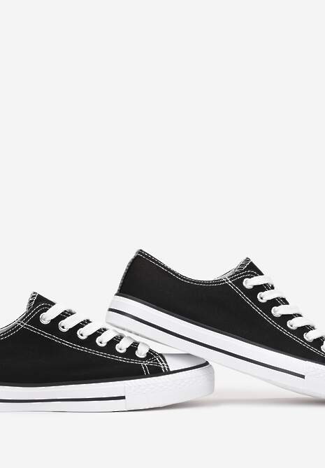 Czarne Klasyczne Trampki z Niską Cholewką Darling Tyrel