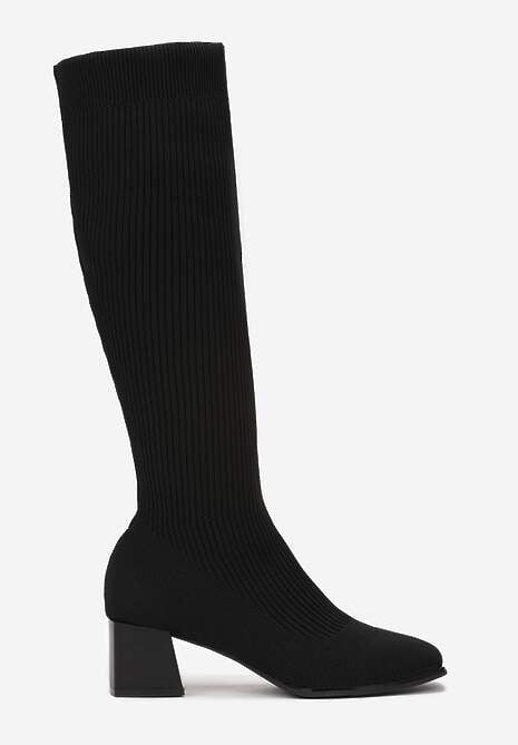 Czarne Kozaki z Elastyczną Cholewką Timerine