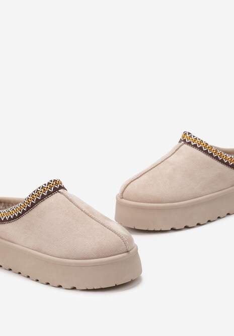 Beżowe Śniegowce przed Kostkę na Platformie Tudra