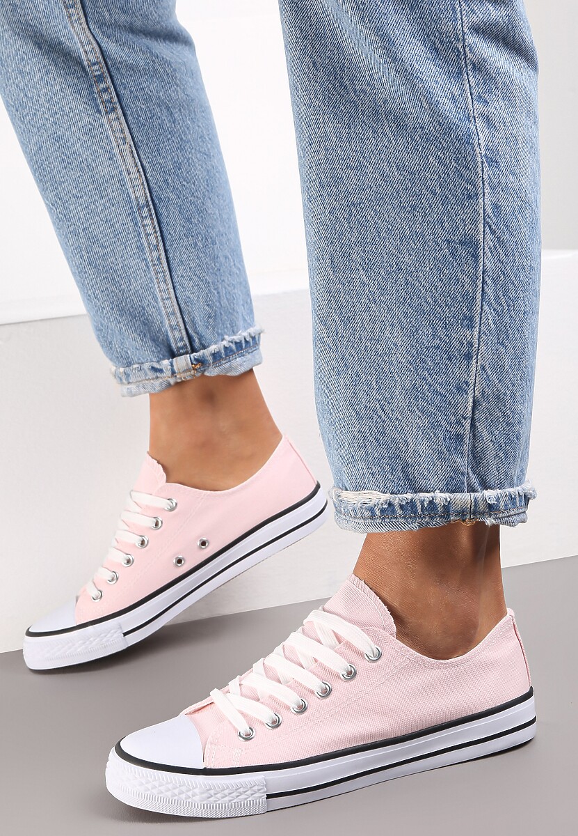 Różowe Trampki w Klasycznym Stylu z Niską Cholewką Doriabel