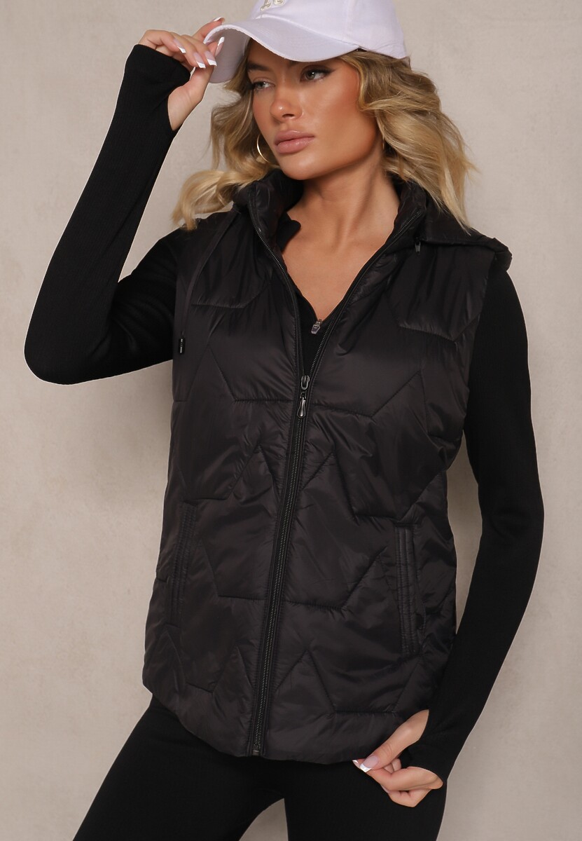 Różowa Pikowana Kamizelka z Odpinanym Kapturem Falidi