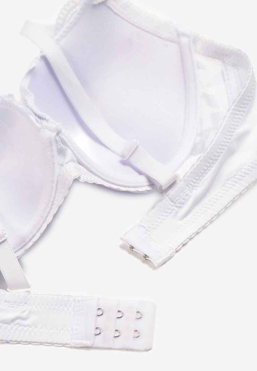 Biały Biustonosz Typu Full Cup z Koronką Ellanis