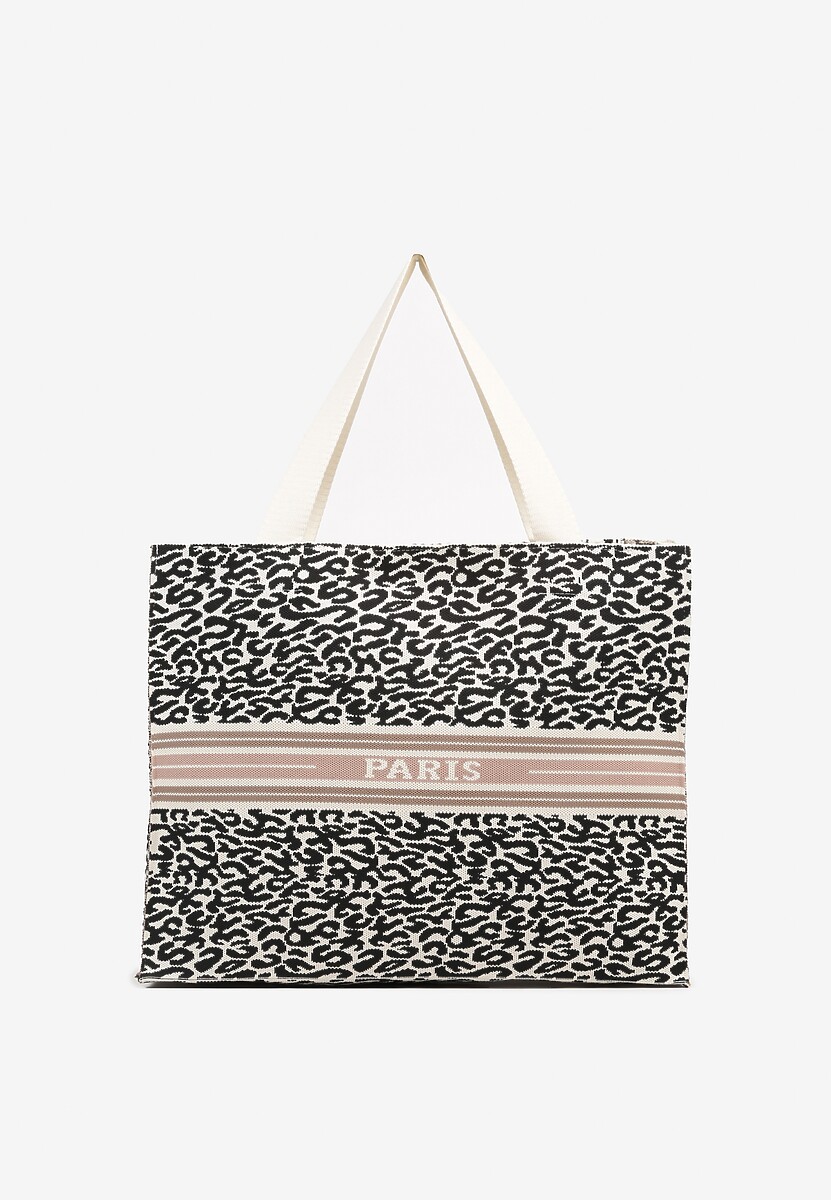 Czarna Torebka Typu Shopper o Prostokątnym Kształcie Salania