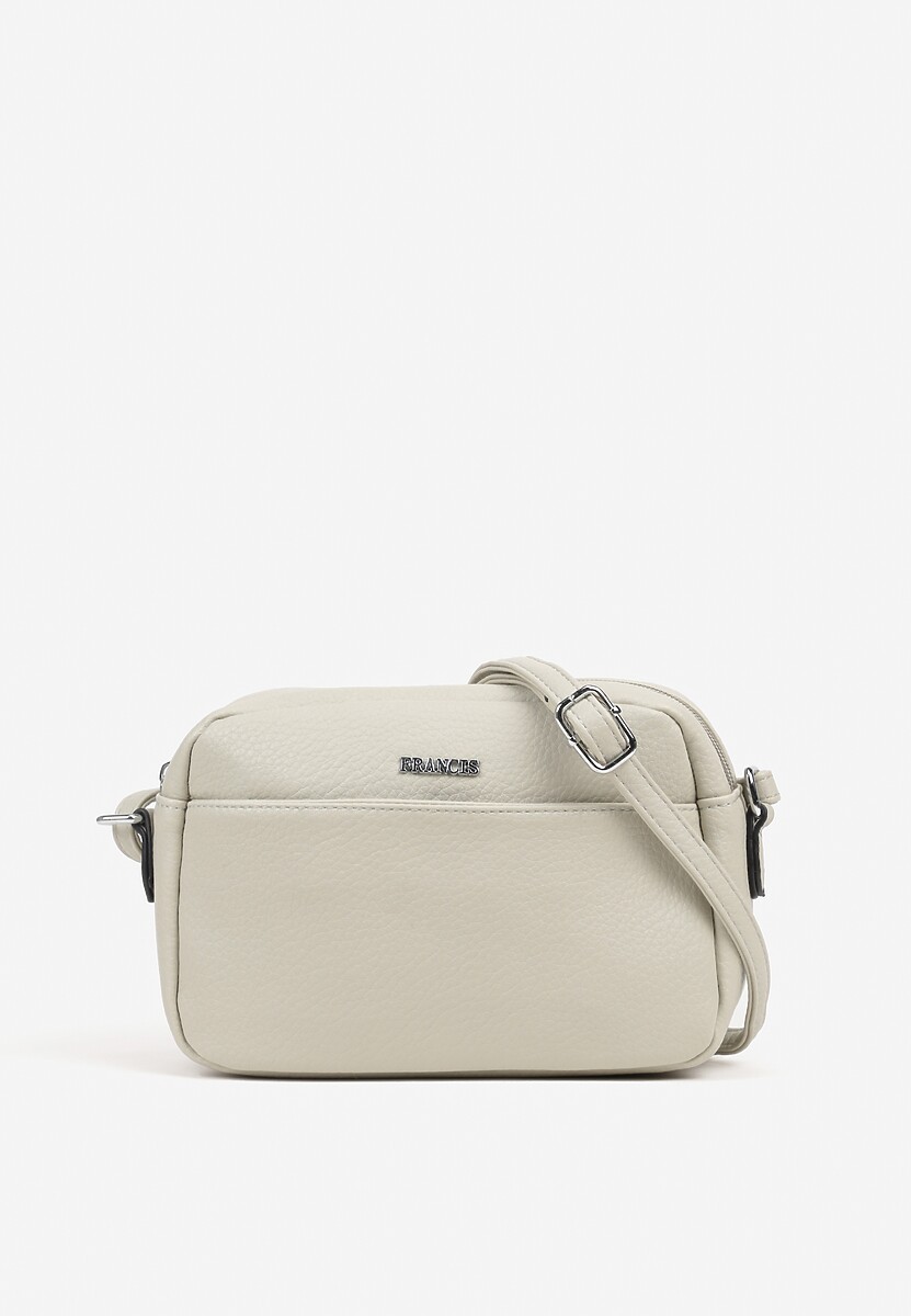 Jasnoszara Torebka Typu Listonoszka o Prostokątnym Kształcie Lirona