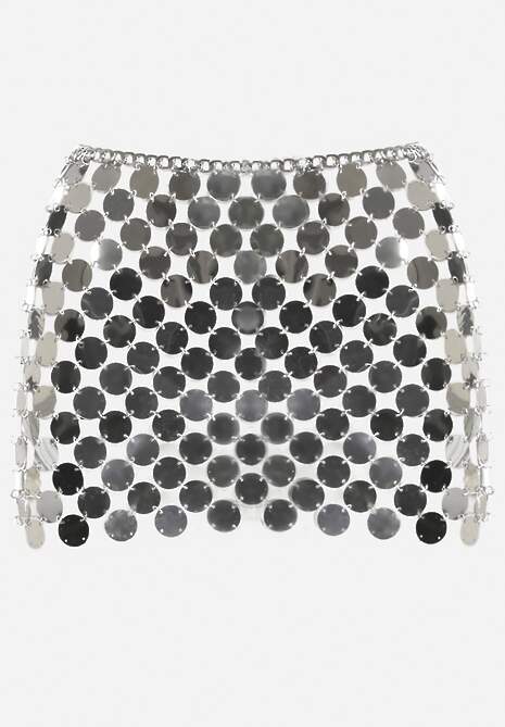 Srebrna Siateczka z Szerokich Cekinów na Spódnicę Lilinitta