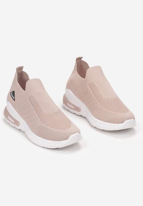 Beżowe Buty Sportowe Amathane