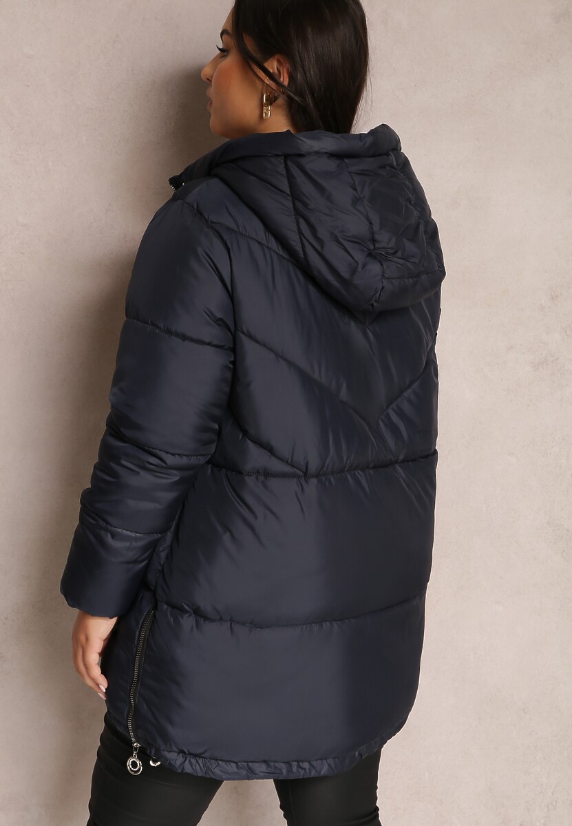 Granatowa Kurtka Pikowana Sabrino