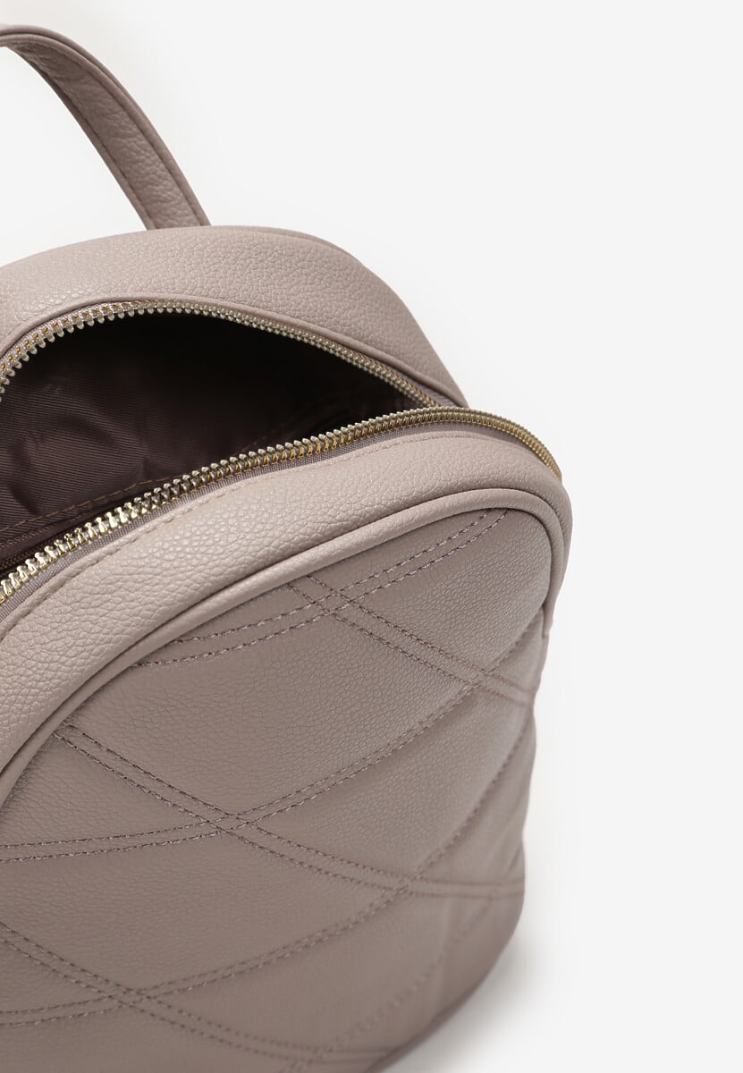 Szary Mały Plecak Miejski z Pikowaniem Skeralla