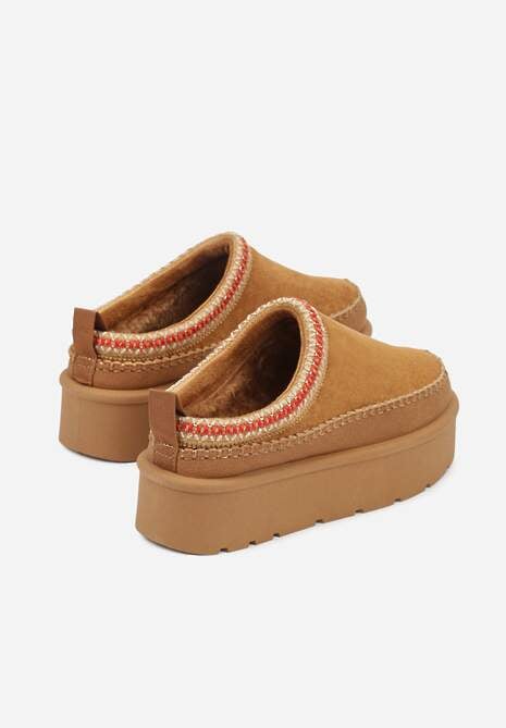 Jasnobrązowe Śniegowce z Futrzanym Ociepleniem na Platformie Reiandea