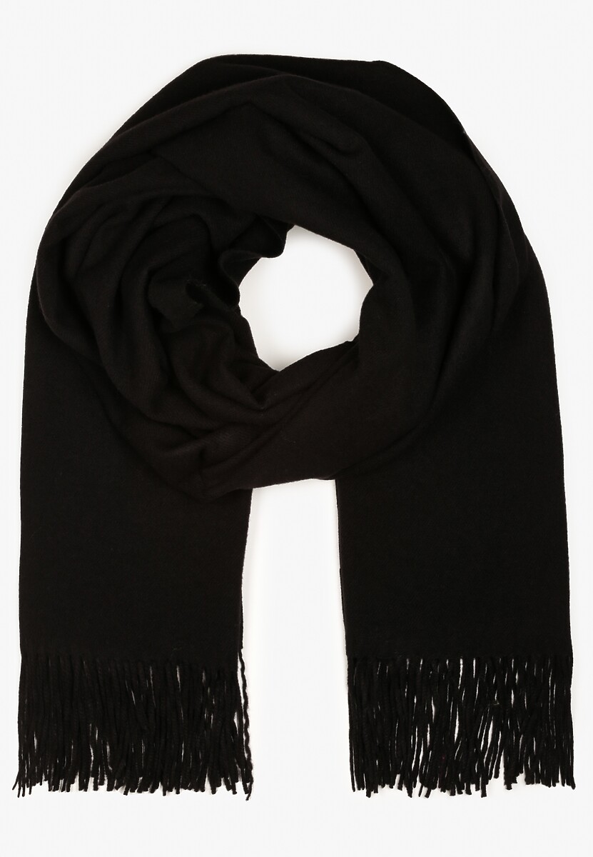 Bordowy Szalik Wykończony Frędzlami z Tkaniny Valleria