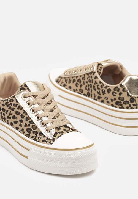 Panterkowe Trampki na Platformie w Casualowym Stylu Ravilne