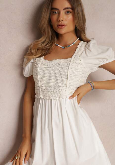 Biała Sukienka Bawełniana Xysnea