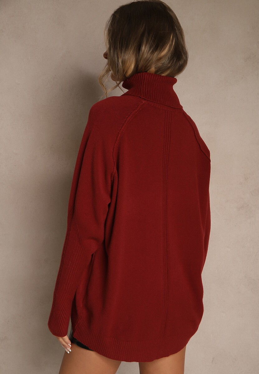 Bordowy Golf z Domieszką Kaszmiru o Prostym Kroju Zoirsova