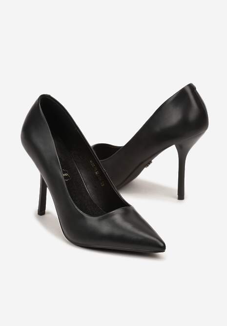 Czarne Szpilki Vices z Wkładką ze Skóry Naturalnej Mivika