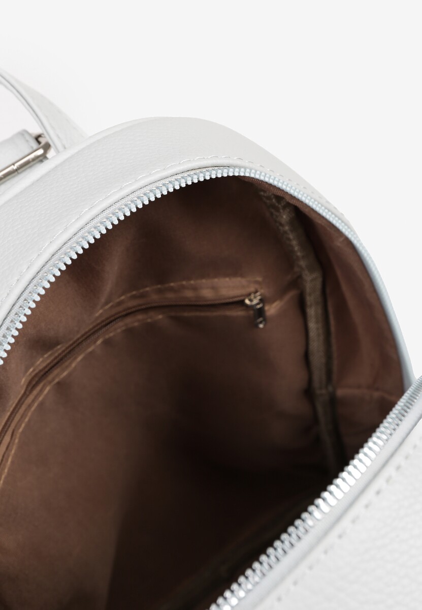 Szary Mały Plecak z Dodatkową Saszetką i Kieszenią z Suwakiem Pasianne