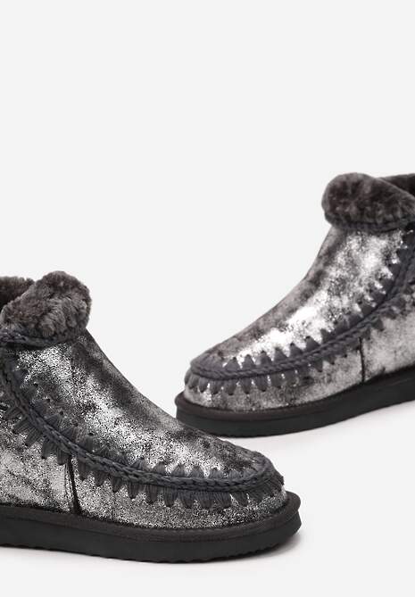 Szare Błyszczące Śniegowce na Ukrytym Koturnie Sabinea