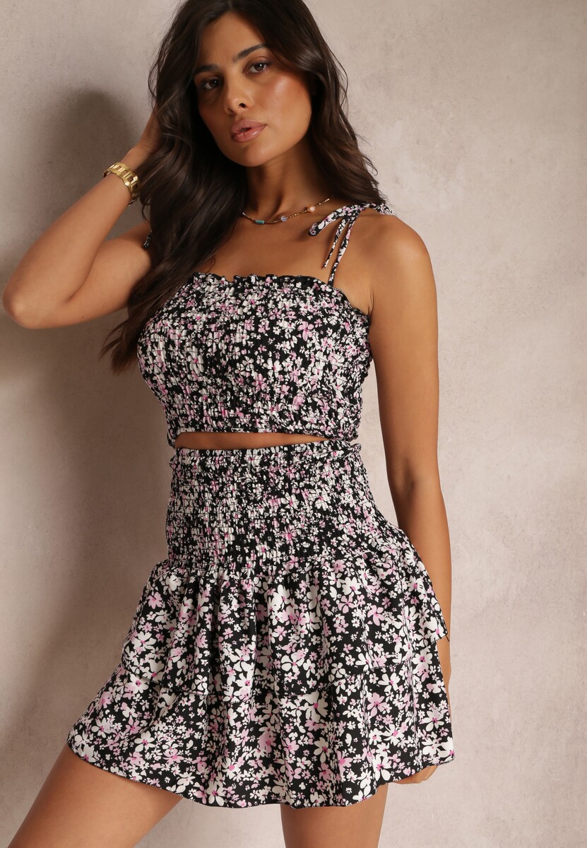 Niebieski 2-częściowy Komplet z Topem i Spódnicą Mathieu