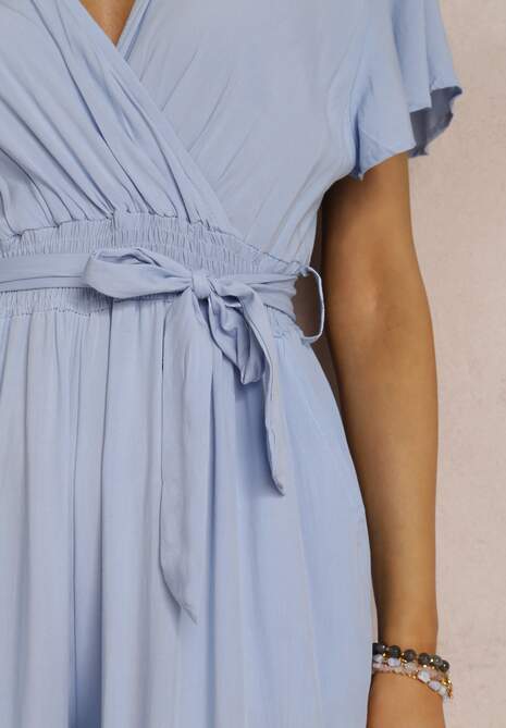 Niebieski Kombinezon z Wiskozy Zotolio