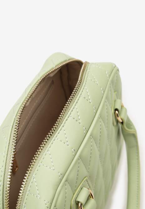 Zielona Mała Torebka w stylu Kuferka z Rączką i Pikowaniem Oananna