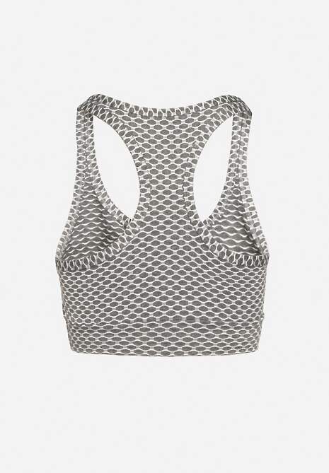 Biały Elastyczny Top Biustonosz w Sportowym Stylu Refettia