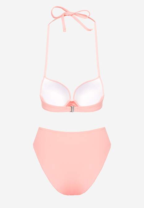 Różowe Bikini Majtki Figi i Biustonosz Ozdobione Wiązaniem Saniorie