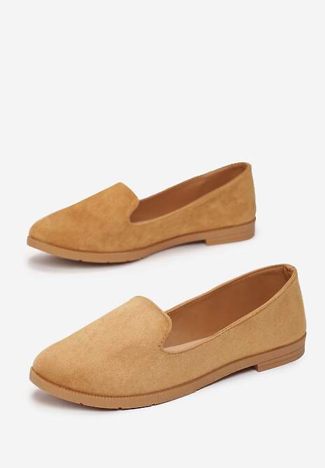 Brązowe Balerinki Typu Loafersy Daphikaia