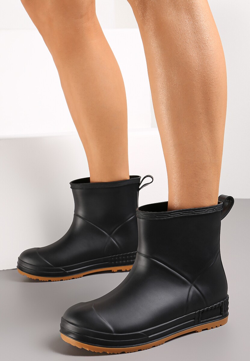 Czarne Gumowe Kalosze za Kostkę Lunidia