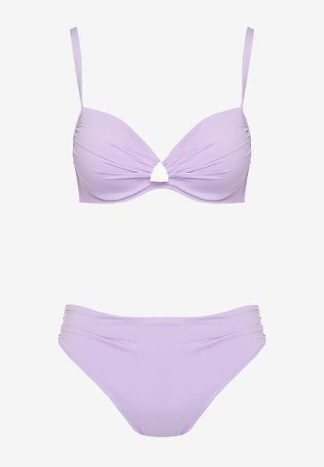 Fioletowe Bikini Majtki Figi Biustonosz z Trójkątną Aplikacją Natizeria