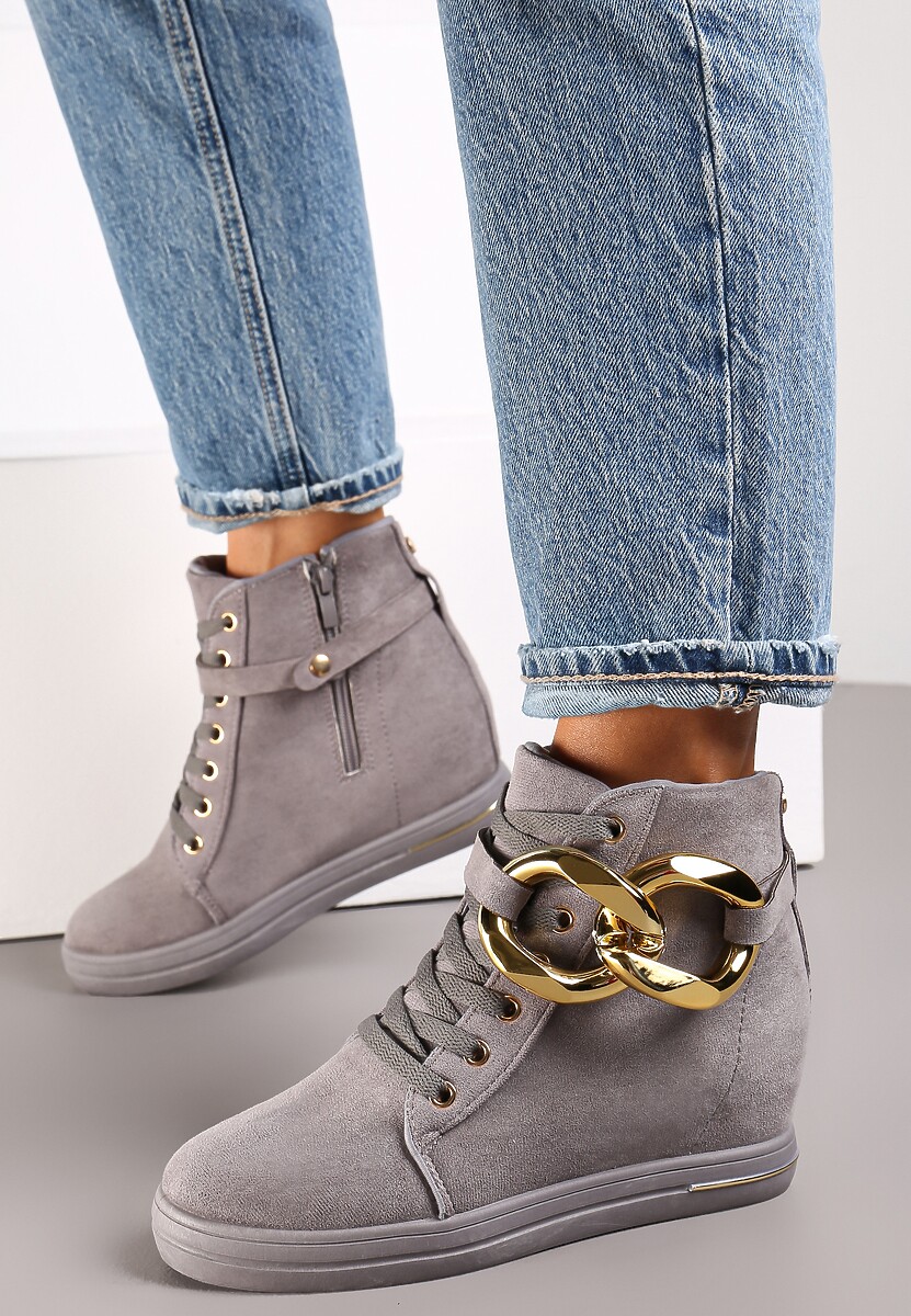 Szare Botki na Ukrytym Koturnie z Łańcuchem Mavenro